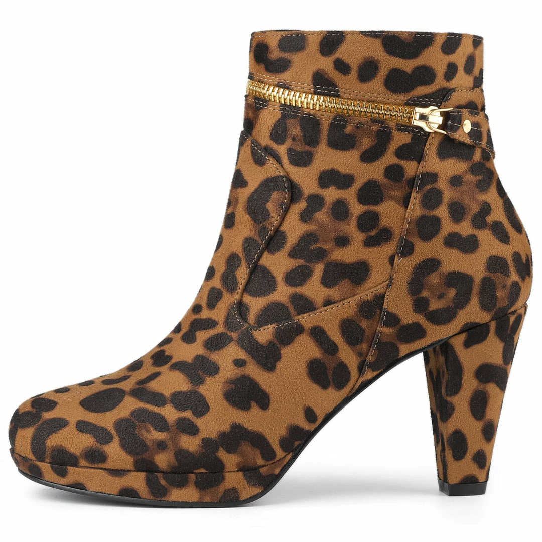 Allegra K Shoes Women's Slip On Zip Round Toe Heel Ankle Boots 16 Allegra K Shoes Women's Slip On Zip Round Toe Heel Ankle Boots