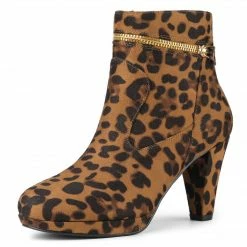 Allegra K Shoes Women's Slip On Zip Round Toe Heel Ankle Boots 44 Allegra K Shoes Women's Slip On Zip Round Toe Heel Ankle Boots