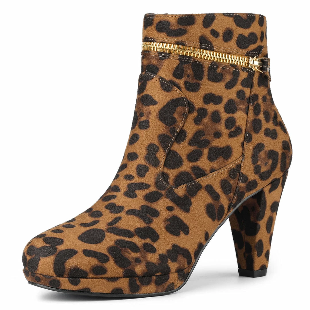 Allegra K Shoes Women's Slip On Zip Round Toe Heel Ankle Boots 10 Allegra K Shoes Women's Slip On Zip Round Toe Heel Ankle Boots