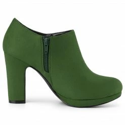 Allegra K Women's Platform Round Toe Chunky Heel Ankle Booties 37 Allegra K Women's Platform Round Toe Chunky Heel Ankle Booties