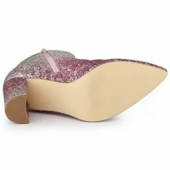 Allegra K Shoes Women's Glitter Pointed Toe Chunky Heel Ankle Boots 44 Allegra K Shoes Women's Glitter Pointed Toe Chunky Heel Ankle Boots