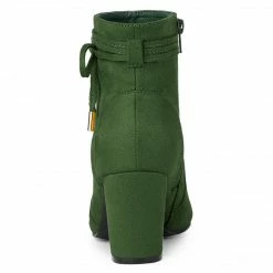 Allegra K Women's Pointed Toe Block Heel Zipper Ankle Boots Shoes