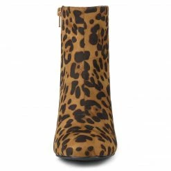 Allegra K Women's Dress Side Zip Chunky Heel Ankle Boots Shoes