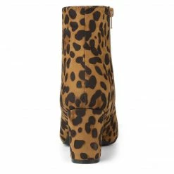 Allegra K Women's Dress Side Zip Chunky Heel Ankle Boots Shoes