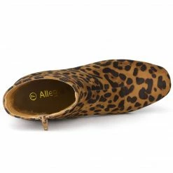 Allegra K Women's Dress Side Zip Chunky Heel Ankle Boots Shoes