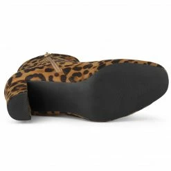 Allegra K Women's Dress Side Zip Chunky Heel Ankle Boots Shoes