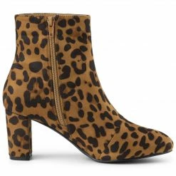 Allegra K Women's Dress Side Zip Chunky Heel Ankle Boots Shoes