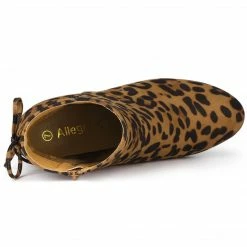 Allegra K Shoes Women's Round Toe Block Heel Back Zipper Ankle Boots