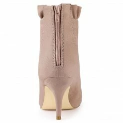 Allegra K Shoes Women's Pointed Toe Stiletto Heel Ruffle Ankle Boots 41 Allegra K Shoes Women's Pointed Toe Stiletto Heel Ruffle Ankle Boots