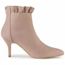Allegra K Shoes Women's Pointed Toe Stiletto Heel Ruffle Ankle Boots 44 Allegra K Shoes Women's Pointed Toe Stiletto Heel Ruffle Ankle Boots