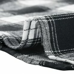 Allegra K Check Roll Up Sleeves Shirt With Flap Pockets