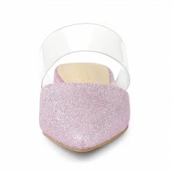 Allegra K Women's Pointed Toe Glitter Clear Strap Block Heel Sandals Shoes 34 Allegra K Women's Pointed Toe Glitter Clear Strap Block Heel Sandals Shoes