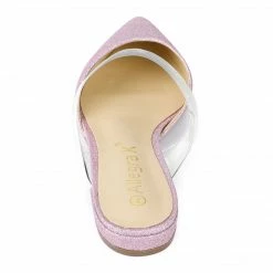 Allegra K Women's Pointed Toe Glitter Clear Strap Block Heel Sandals Shoes 35 Allegra K Women's Pointed Toe Glitter Clear Strap Block Heel Sandals Shoes