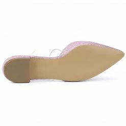 Allegra K Women's Pointed Toe Glitter Clear Strap Block Heel Sandals Shoes 37 Allegra K Women's Pointed Toe Glitter Clear Strap Block Heel Sandals Shoes