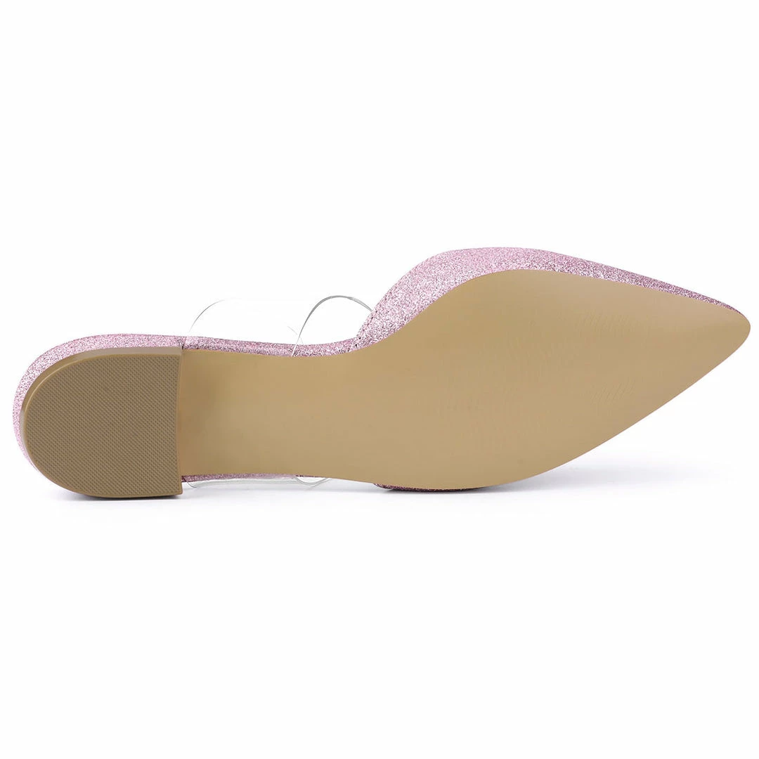 Allegra K Women's Pointed Toe Glitter Clear Strap Block Heel Sandals Shoes 20 Allegra K Women's Pointed Toe Glitter Clear Strap Block Heel Sandals Shoes