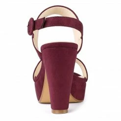 Allegra K Women's Slingback Platform Heels Chunky High Heel Sandals