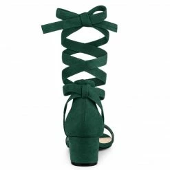 Allegra K Shoes Women's Open Toe Block Heel Lace Up Sandals 26 Allegra K Shoes Women's Open Toe Block Heel Lace Up Sandals