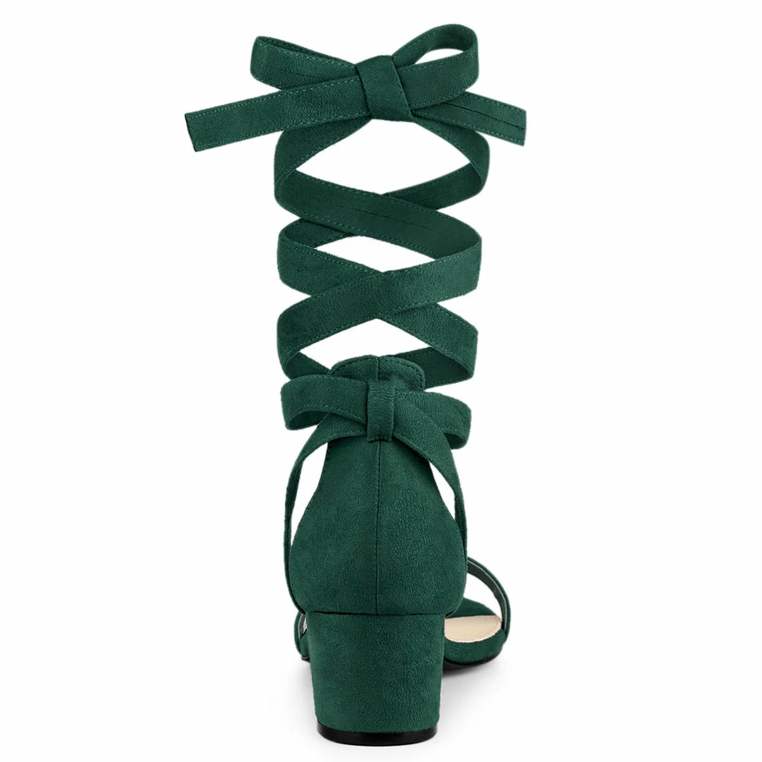 Allegra K Shoes Women's Open Toe Block Heel Lace Up Sandals 6 Allegra K Shoes Women's Open Toe Block Heel Lace Up Sandals