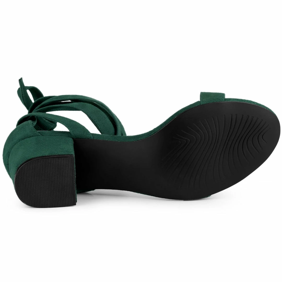 Allegra K Shoes Women's Open Toe Block Heel Lace Up Sandals 8 Allegra K Shoes Women's Open Toe Block Heel Lace Up Sandals