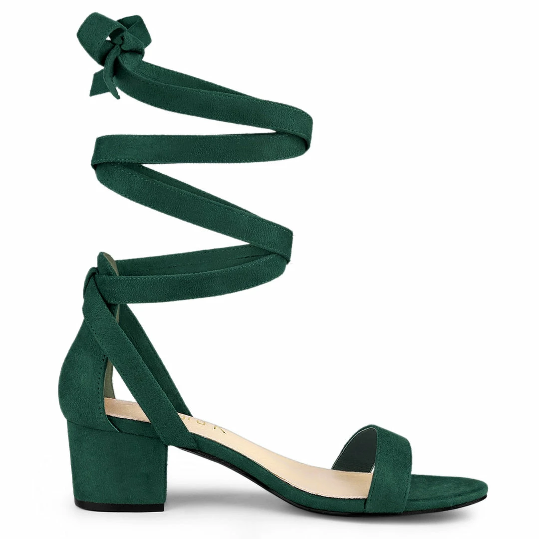 Allegra K Shoes Women's Open Toe Block Heel Lace Up Sandals 9 Allegra K Shoes Women's Open Toe Block Heel Lace Up Sandals