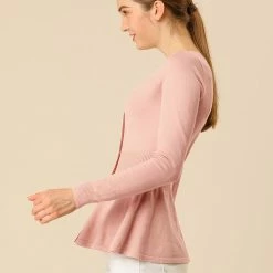 Allegra K Smocked Waist Peplum Pullover Jumper Women
