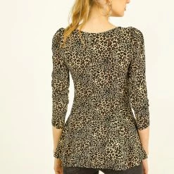 Allegra K 6507 Ladies Long Sleeves Scoop Neck Leopard Prints Peplum Shirt Women 62 Allegra K 6507 Ladies Long Sleeves Scoop Neck Leopard Prints Peplum Shirt Women