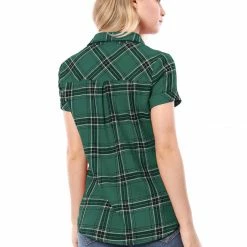 Allegra K Casual Boyfriend Plaid Button Down Shirt Women