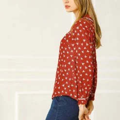 Allegra K Ruffle Peter Pan Collar Long Sleeve Sweet Casual Blouse 89 Allegra K Ruffle Peter Pan Collar Long Sleeve Sweet Casual Blouse