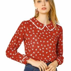 Allegra K Ruffle Peter Pan Collar Long Sleeve Sweet Casual Blouse 86 Allegra K Ruffle Peter Pan Collar Long Sleeve Sweet Casual Blouse