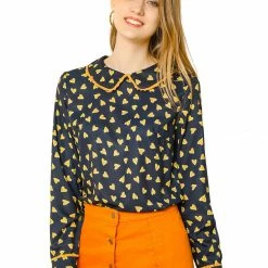 Allegra K Ruffle Peter Pan Collar Long Sleeve Sweet Casual Blouse 81 Allegra K Ruffle Peter Pan Collar Long Sleeve Sweet Casual Blouse