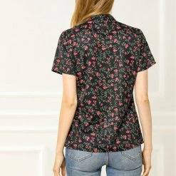 Allegra K Tie Bow Neck Cherry Printed Blouse Clothing 115 Allegra K Tie Bow Neck Cherry Printed Blouse Clothing