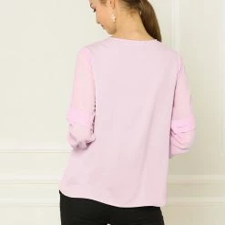 Allegra K Women's Work Office Chiffon Shirt Semi Sheer Long Sleeves Keyhole Neck Elegant Blouse Top 54 Allegra K Women's Work Office Chiffon Shirt Semi Sheer Long Sleeves Keyhole Neck Elegant Blouse Top