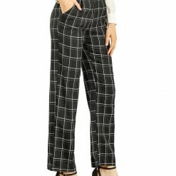 Allegra K Women's Plaid Trousers Pockets Straight Leg Pants 64 Allegra K Women's Plaid Trousers Pockets Straight Leg Pants