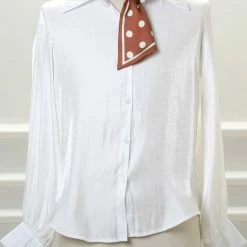 Allegra K Women Polka Dots Bevel Small Skinny Scarf Oblique Neck Scarves Double-Sided Neckerchief