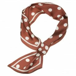Allegra K Women Polka Dots Bevel Small Skinny Scarf Oblique Neck Scarves Double-Sided Neckerchief