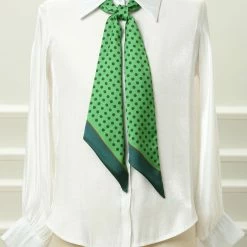 Allegra K Accessories Women Polka Dot Skinny Scarf Neck Scarves Double Sided Print Neckerchief Hairband