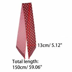 Allegra K Accessories Women Polka Dot Skinny Scarf Neck Scarves Double Sided Print Neckerchief Hairband