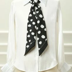 Allegra K Women Flower Floral Skinny Scarf Neck Scarves Double Sided Neckerchief Headbands