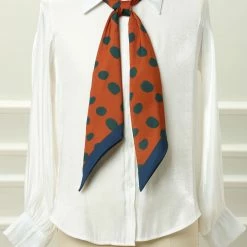 Allegra K Women Flower Floral Skinny Scarf Neck Scarves Double Sided Neckerchief Headbands