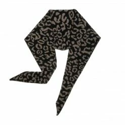 Allegra K Accessories Leopard Animal Rhombic Autumn Winter Neck Scarves Knit Scarf Neckerchief For Women