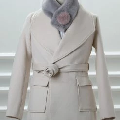 Allegra K Fluffy Faux Fur Hairball Collar Scarf Solid Color Plush Neck Wrap Winter Warmer For Women