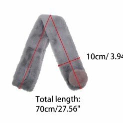 Allegra K Fluffy Faux Fur Hairball Collar Scarf Solid Color Plush Neck Wrap Winter Warmer For Women