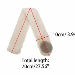 Allegra K Fluffy Faux Fur Hairball Collar Scarf Solid Color Plush Neck Wrap Winter Warmer For Women