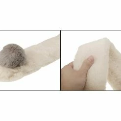 Allegra K Fluffy Faux Fur Hairball Collar Scarf Solid Color Plush Neck Wrap Winter Warmer For Women