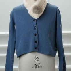 Allegra K Fluffy Faux Fur Hairball Collar Scarf Solid Color Plush Neck Wrap Winter Warmer For Women