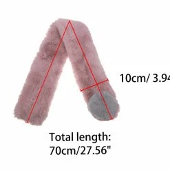 Allegra K Fluffy Faux Fur Hairball Collar Scarf Solid Color Plush Neck Wrap Winter Warmer For Women