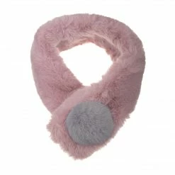 Allegra K Fluffy Faux Fur Hairball Collar Scarf Solid Color Plush Neck Wrap Winter Warmer For Women