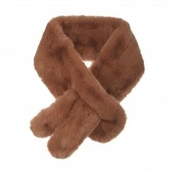 Allegra K Fluffy Faux Fur Collar Scarf Rabbit Ears Plush Neck Wrap Winter Warmer For Women Accessories