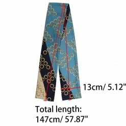 Allegra K Women Polka Dot Stripe Chain Print Long Skinny Scarf Neck Scarves Neckerchief Hairband Accessories