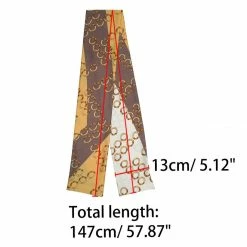 Allegra K Women Polka Dot Stripe Chain Print Long Skinny Scarf Neck Scarves Neckerchief Hairband Accessories